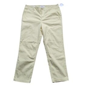 LOFT The Slim Crop Pants Size 8 Butter Yellow Casual Everyday Chinos